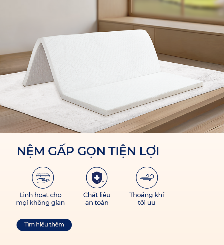 Nệm gấp gọn tiện lợi