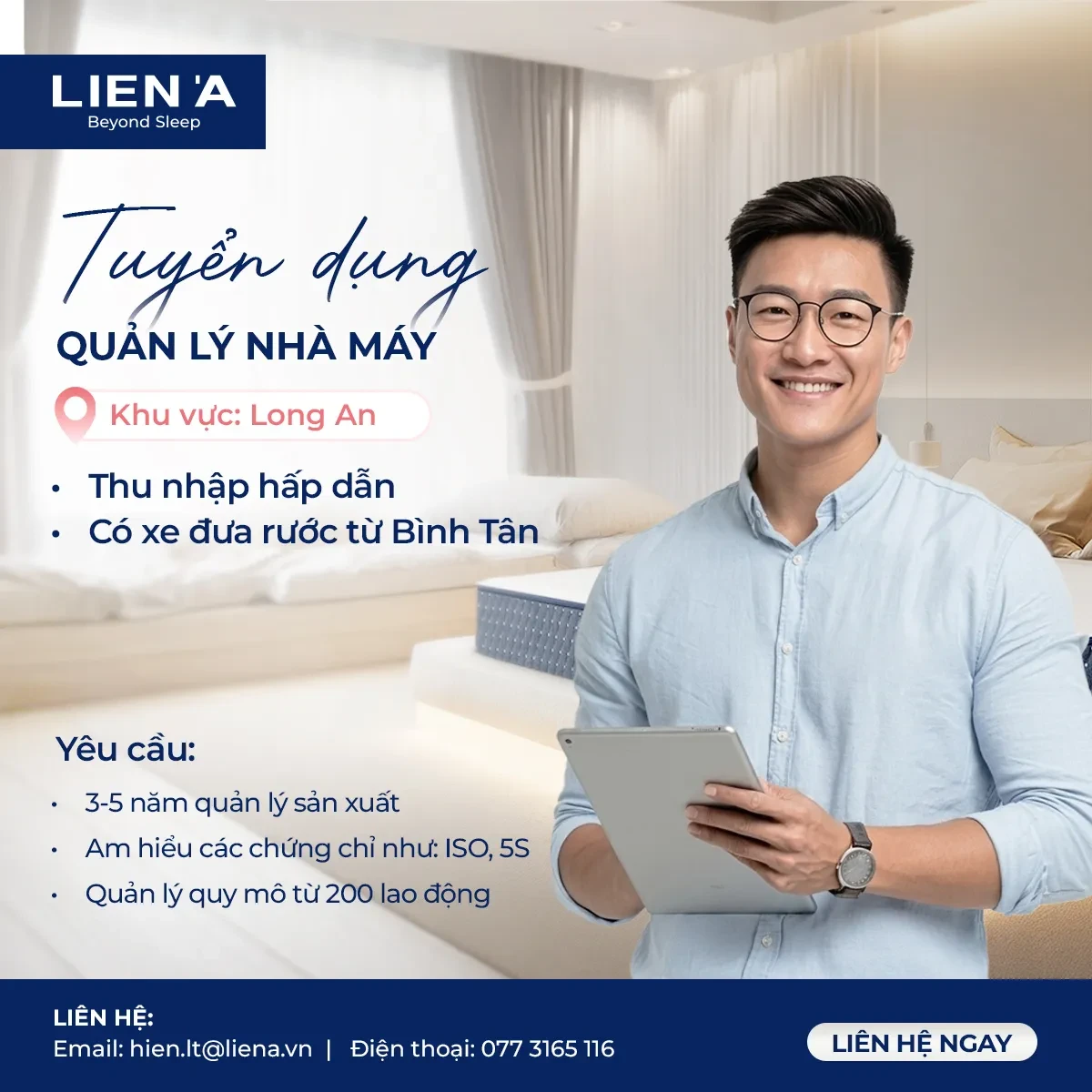 TUYỂN DỤNG QUẢN LÝ NHÀ MÁY TẠI LONG AN THÁNG 08/2026 TUYỂN DỤNG QUẢN LÝ NHÀ MÁY TẠI LONG AN THÁNG 08/2026