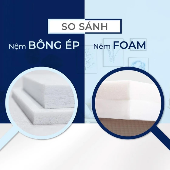 So Sánh Nệm Foam Và Nệm Bông Ép