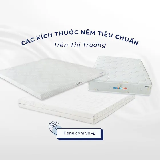 CÁC KÍCH THƯỚC NỆM TIÊU CHUẨN TRÊN THỊ TRƯỜNG