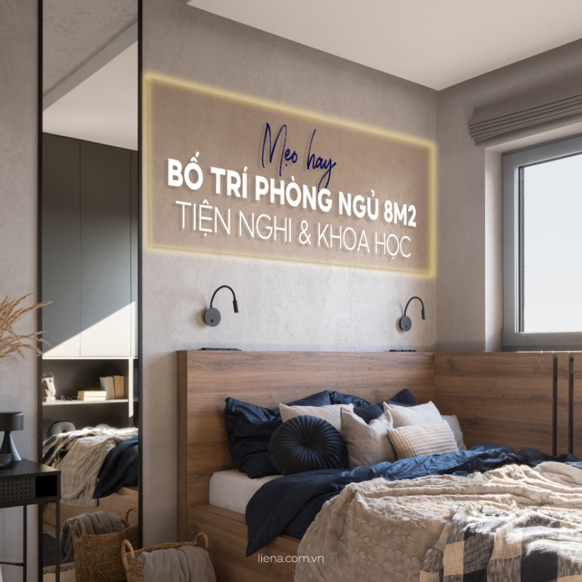 bố trí phòng ngủ 8m2