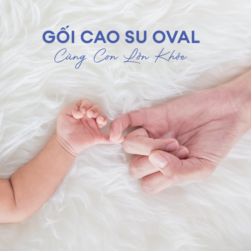 gối cao su oval cho bé