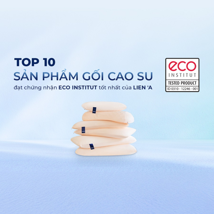 gối cao su có chứng nhận eco