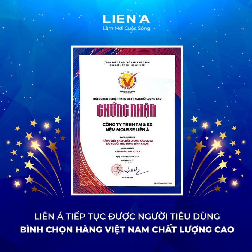 Liên Á được người tiêu dùng bình chọn hàng Việt Nam chất lượng cao