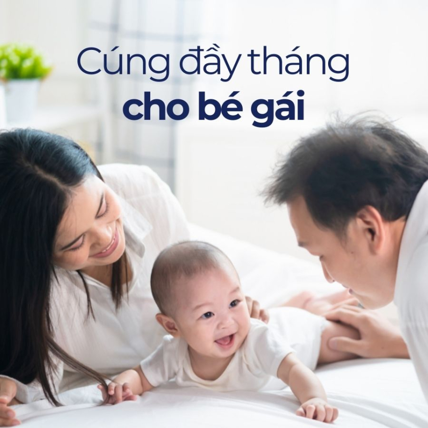 mâm cúng đầy tháng bé gái
