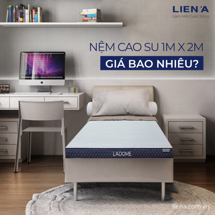 nệm cao su 1m x 2m giá bao nhiêu