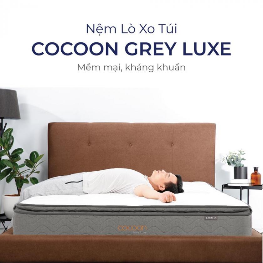 Nệm Lò Xo Túi Cocoon Grey Luxe - Mềm Mại, Kháng Khuẩn