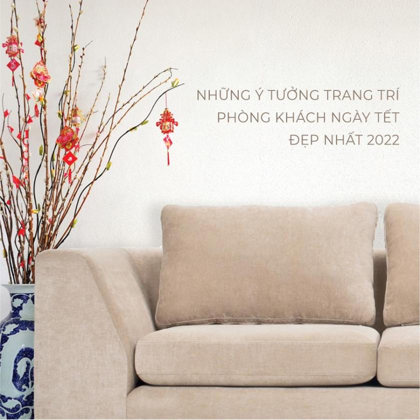 trang trí phòng khách ngày tết