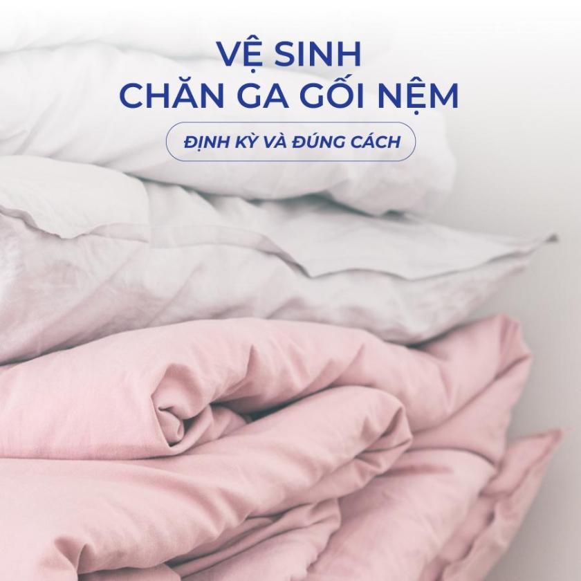 cách vệ sinh chăn ga gối nệm