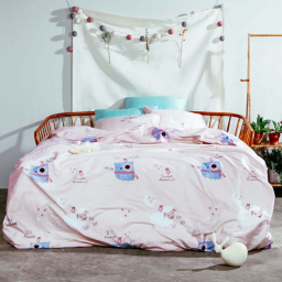 Bộ drap giường màu hồng