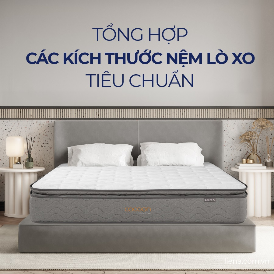 Tổng hợp các kích thước đệm lò xo tiêu chuẩn Tổng hợp các kích thước đệm lò xo tiêu chuẩn