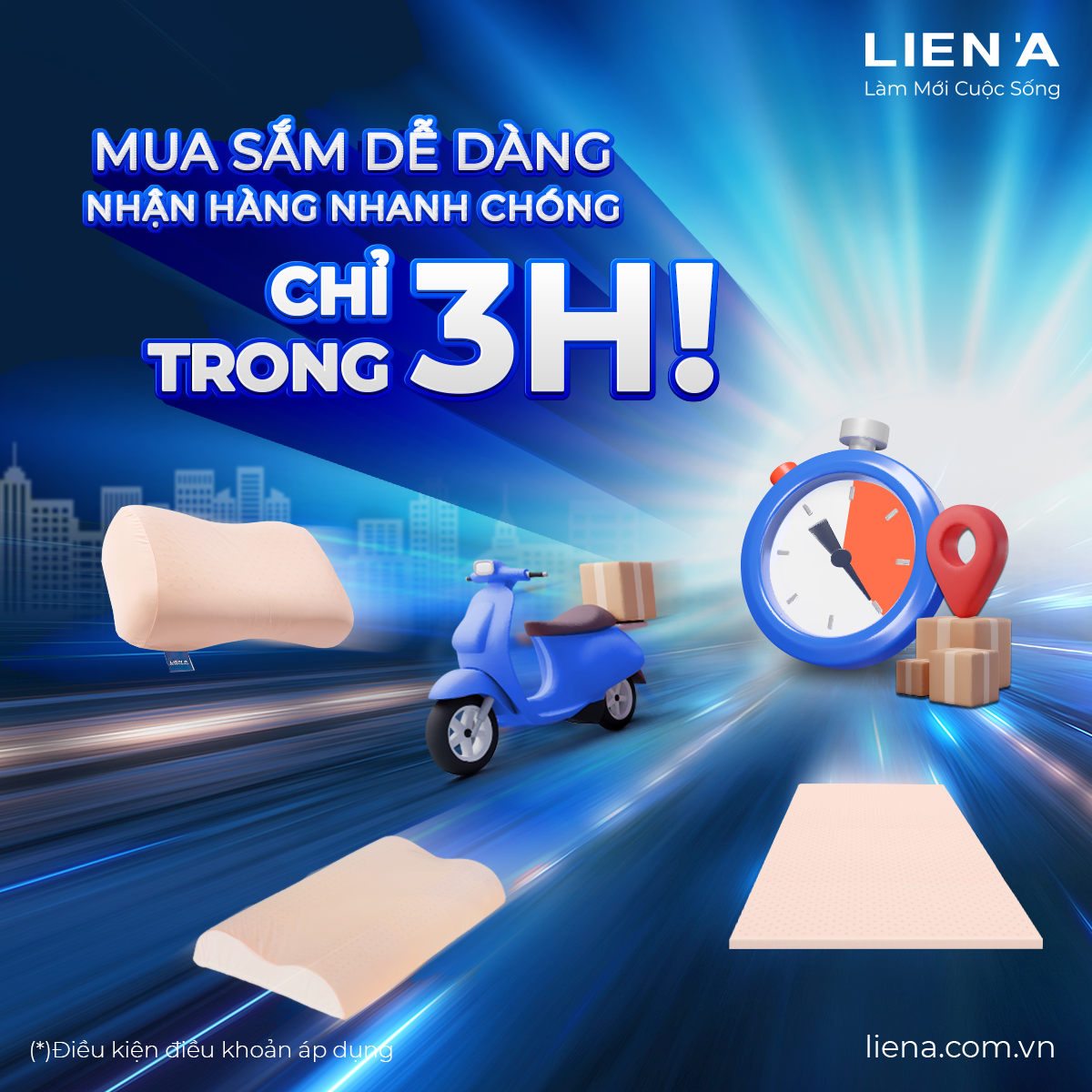 MUA SẮM DỄ DÀNG, NHẬN HÀNG NHANH CHÓNG CHỈ TRONG 3 GIỜ