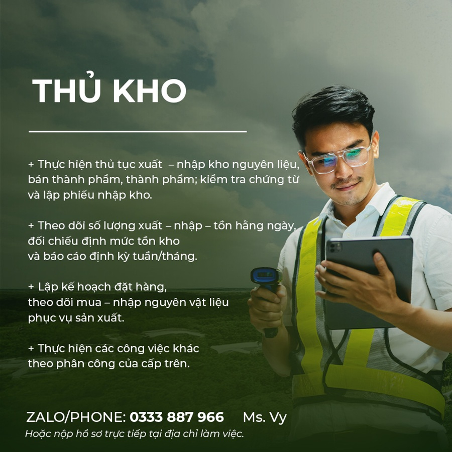 TUYỂN DỤNG THỦ KHO LONG AN (THÁNG 03/2026)