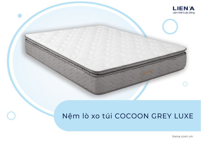 nệm lò xo khách sạn cocoon grey luxe