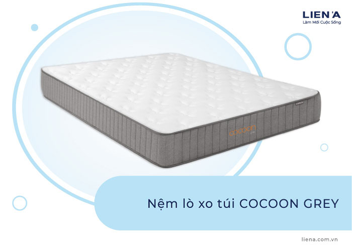 nệm lò xo khách sạn cocoon grey