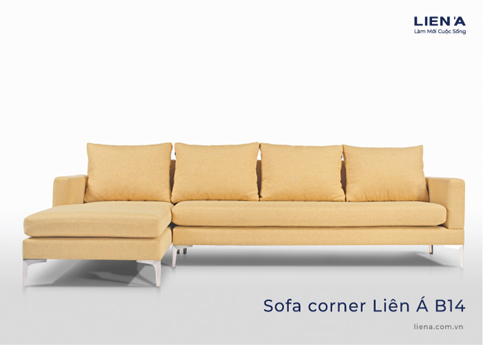 sofa góc màu vàng