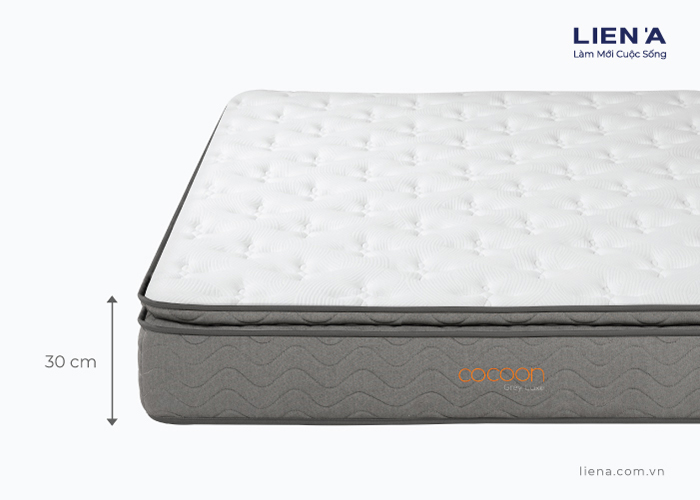 độ cao nệm lò xo túi cocoon grey luxe