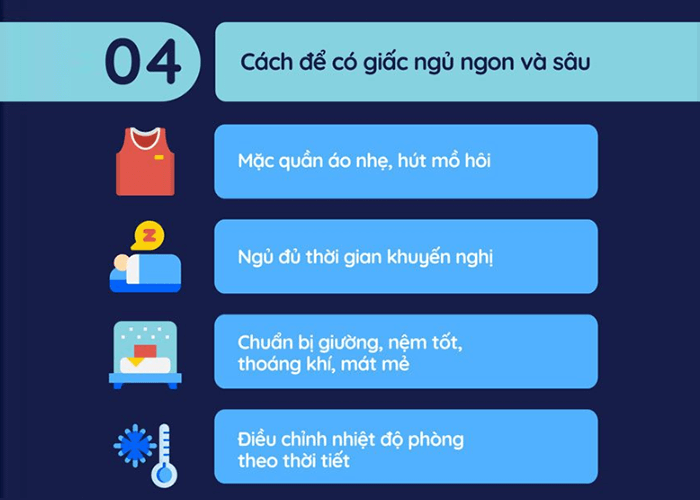 giải pháp ngủ ngon vào mùa hè