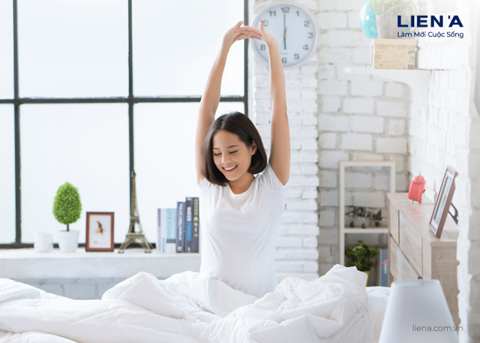 tinh thần sảng khoái sau khi thức dậy