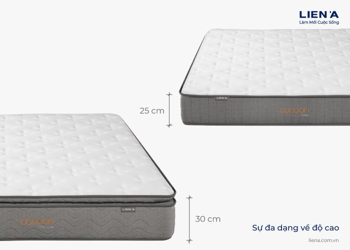 độ cao nệm lò xo 1m8