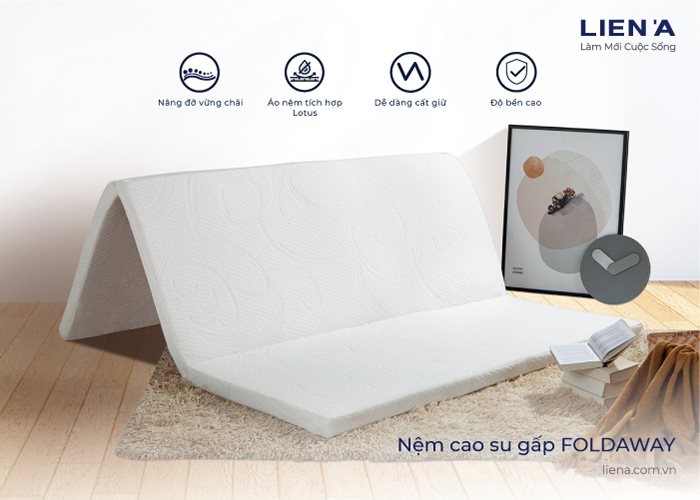 nệm cao su gấp tiện lợi