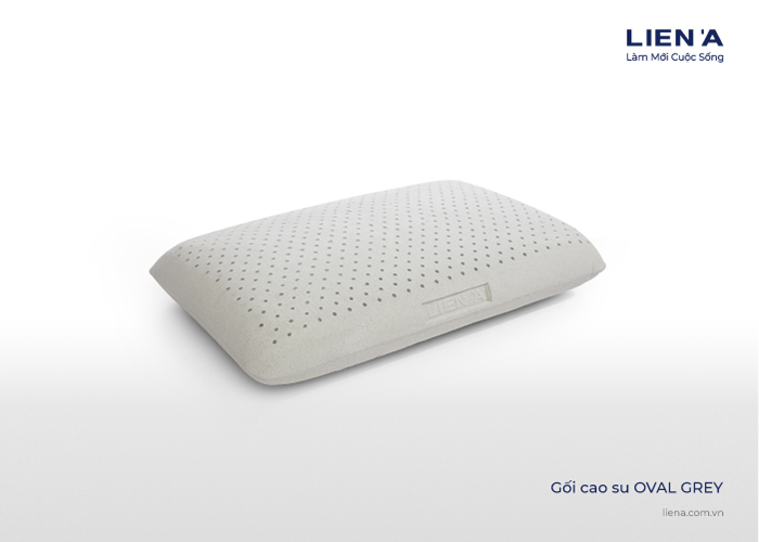 Gối cao su OVAL GREY kháng khuẩn