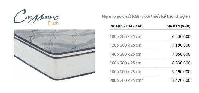 nệm lò xo liên á mới nhất