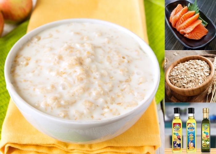 cháo cá hồi yến mạch cho bé
