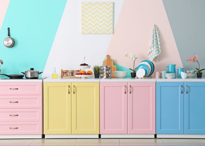 đường phân chia phong cách color block