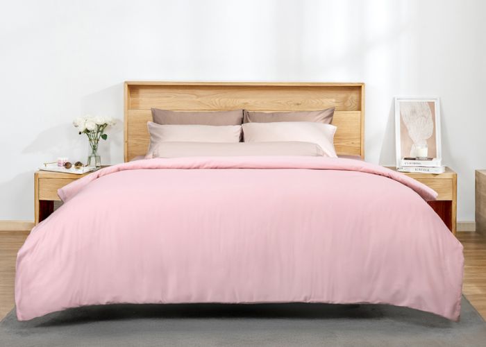 ga giường hồng phối kem