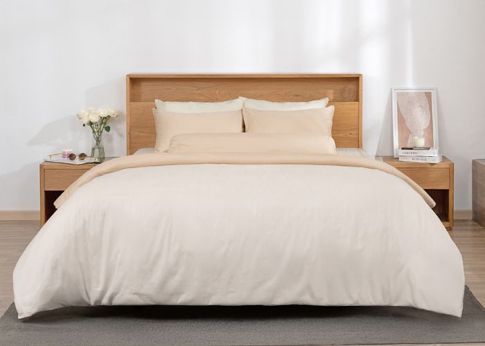 ga giường trắng phối kem