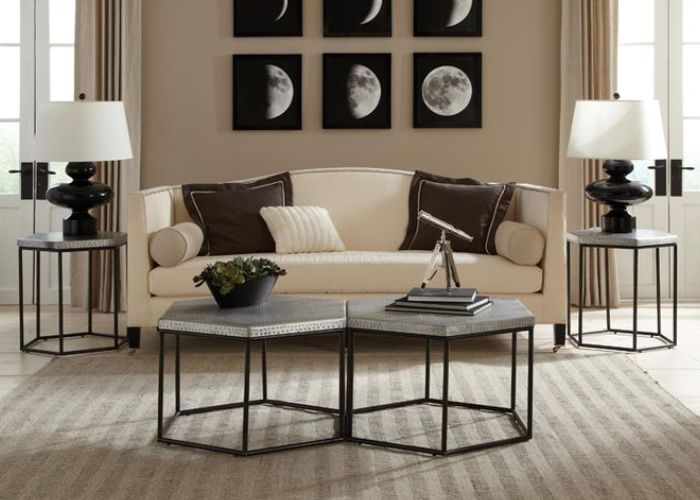 kích thước bàn trà hình lục giác