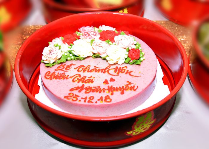 mâm quả bánh kem ngày cưới