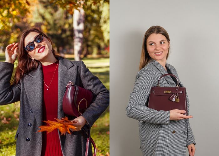 màu đỏ đô phối xám