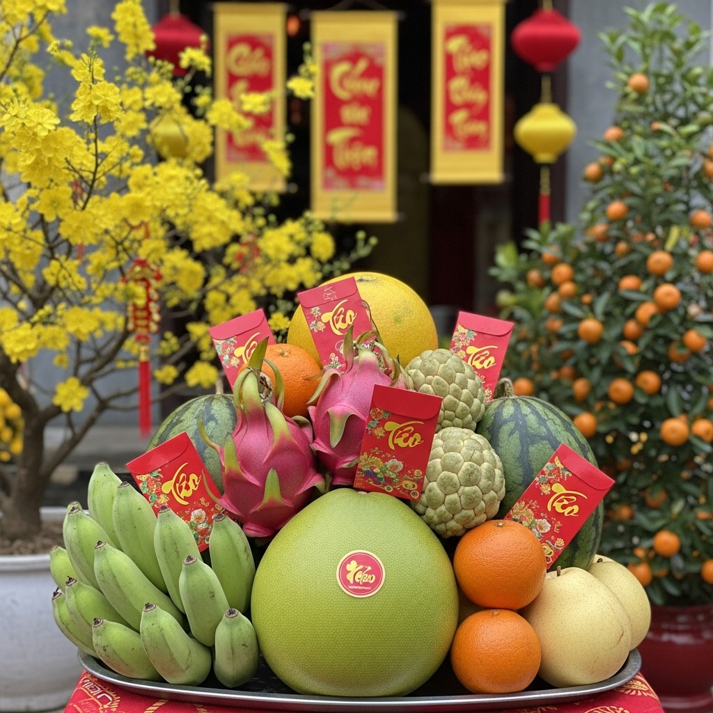 mẫu mâm ngũ quả tết 5