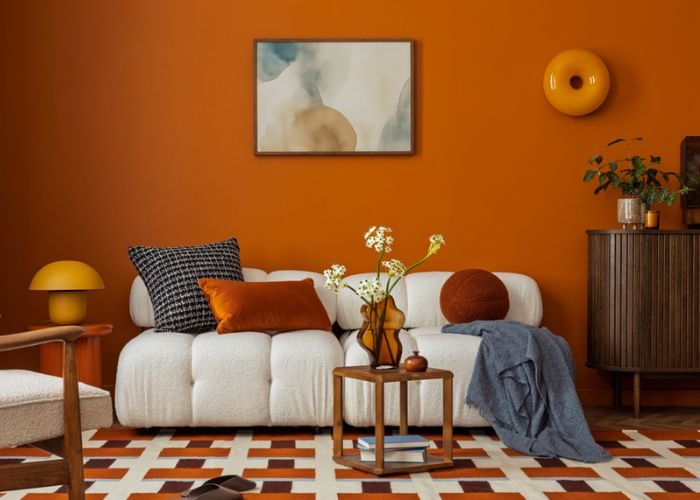 màu retro trong nội thất