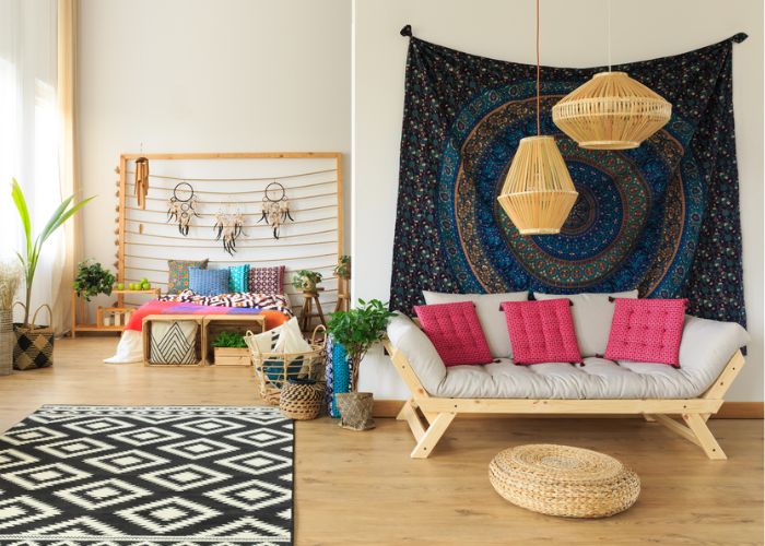 phong cách bohemian nội thất