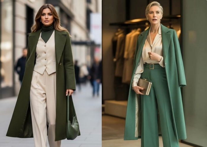 màu xanh cổ vịt phối be