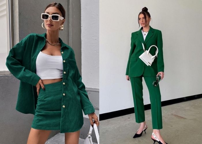 màu xanh cổ vịt phối trắng