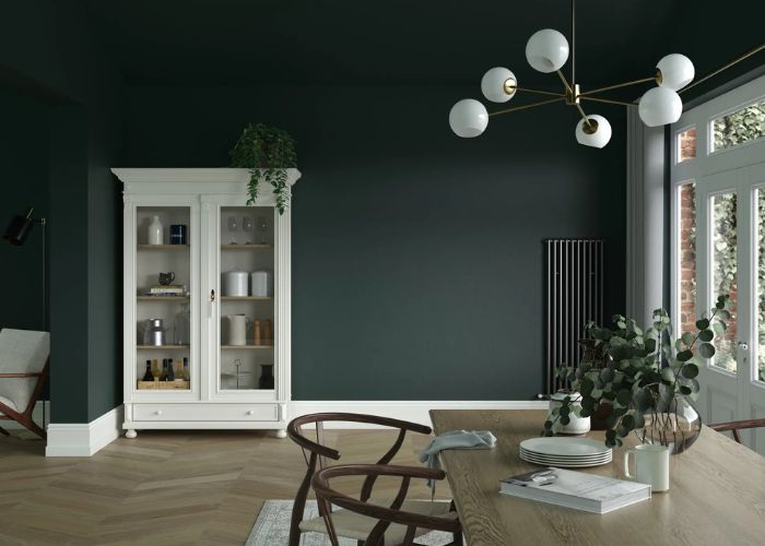 màu xanh cổ vịt trong nội thất