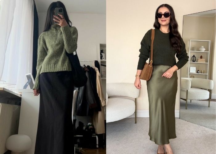 màu xanh rêu phối đen