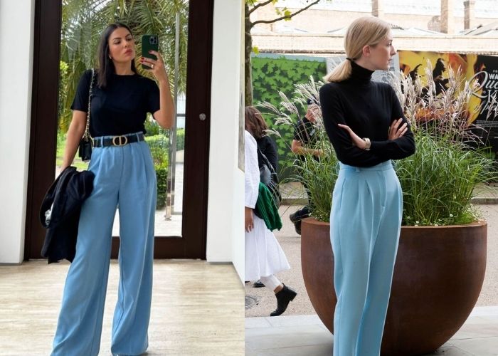 màu xanh thiên thanh phối đen