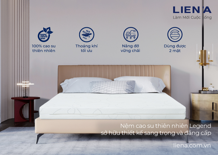 nệm cao su legend 1m2 x 1m9