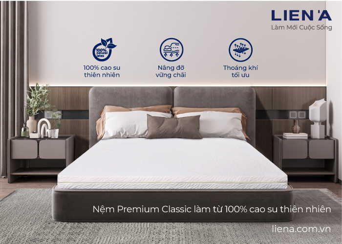 nệm cao su premium classic 1m2 x 1m9