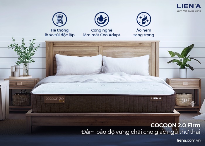 nệm lò xo cocoon 2.0 firm 1m4 x 2m