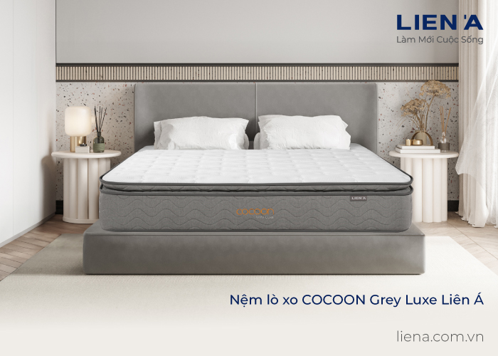 nệm lò xo cocoon grey luxe 30cm
