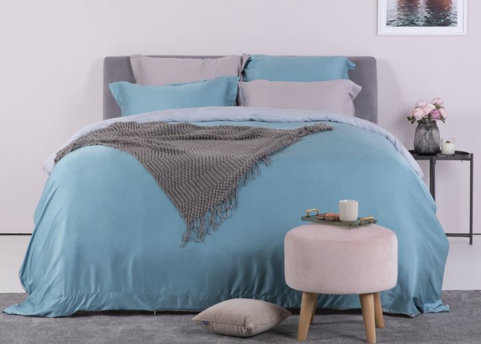 nội thất xanh dương phối xám