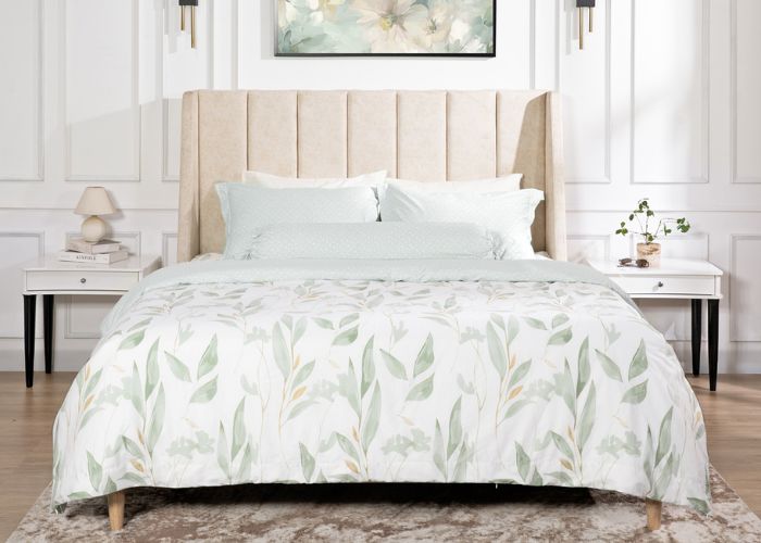 nội thất xanh lá phối trắng