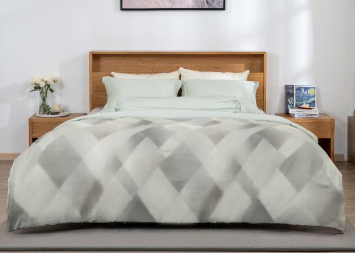 nội thất xanh mint phối xám