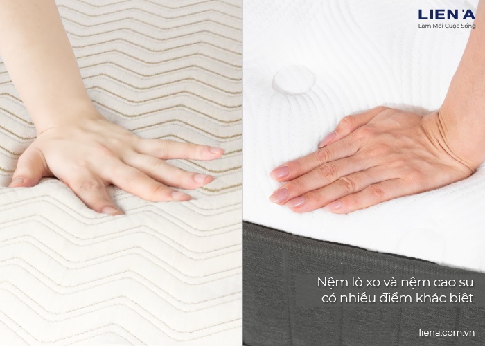 so sánh nệm lò xo và nệm cao su